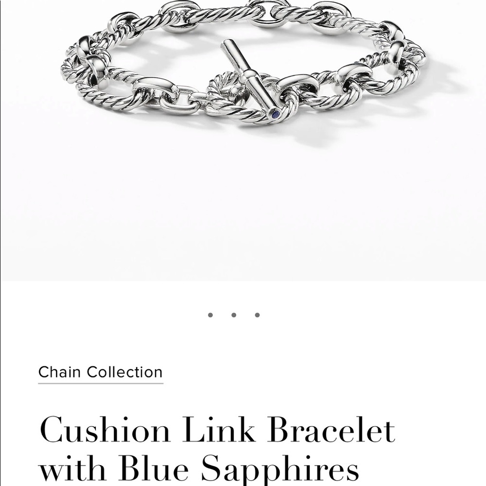 Silver link bracelet with 2 Sapphires